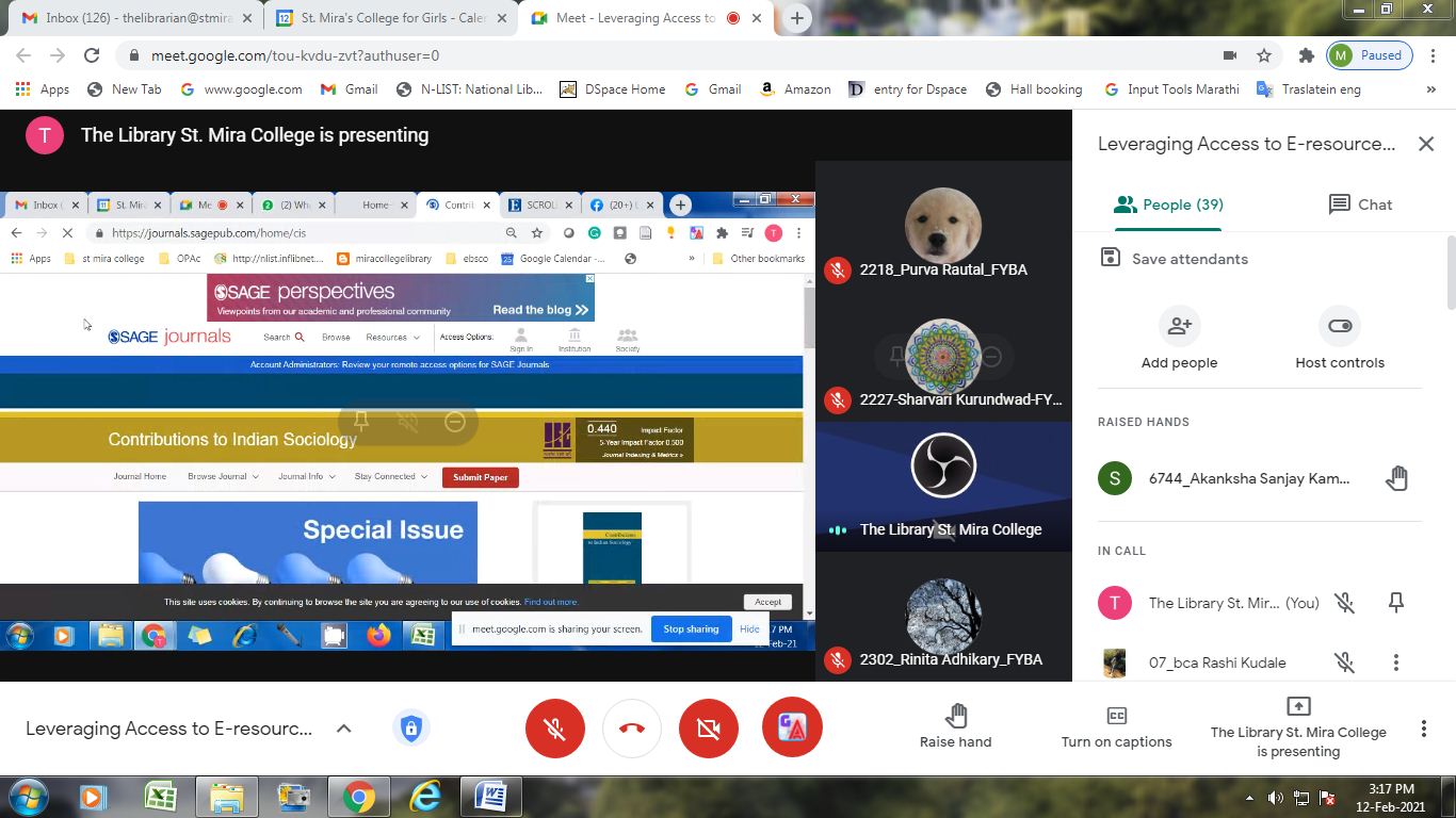 Demonstration of Sage Journals 5